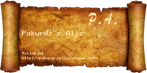 Pakurár Aliz névjegykártya
